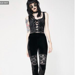 KILLSTAR VELVET LEGGINGS XS - NEW